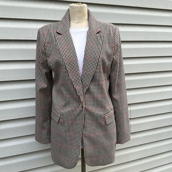 NWT Marled Women's Checkered Blazer Size Large - Picture 2 of 9